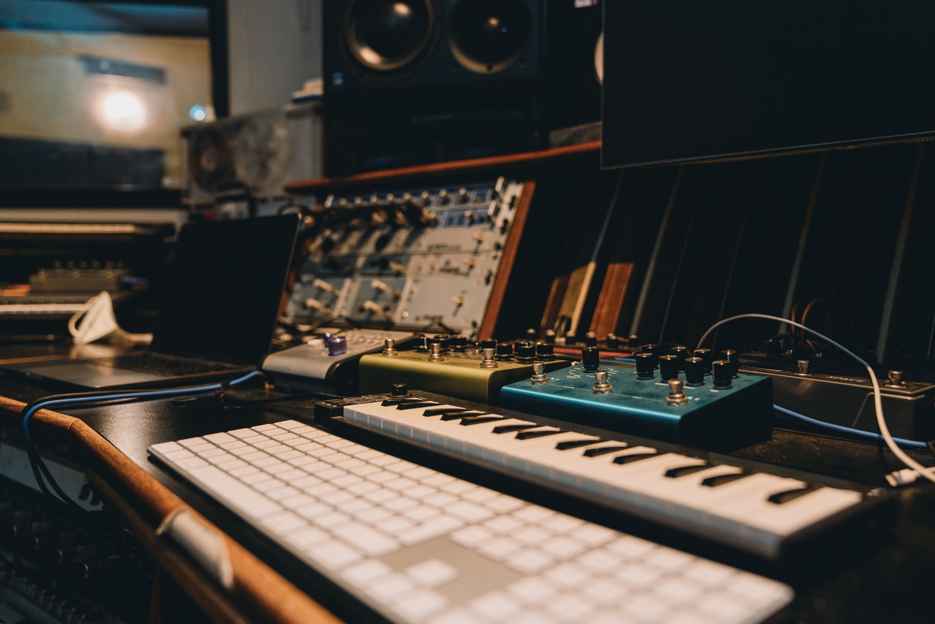 Recording equipment in a professional recording studio